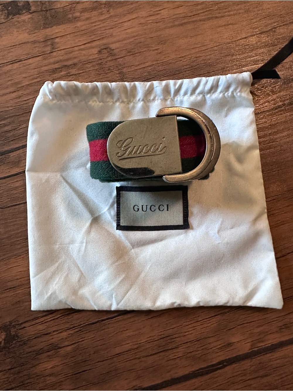 Authentic Vintage Gucci Web Stripe D-Ring Belt 189812 Size 90/36 stamped